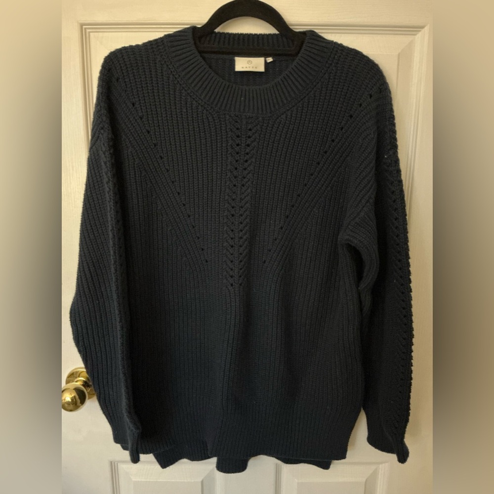 Kaffe Navy KAailo Knit Pullover Sweater, Size XL